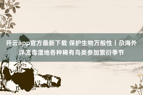 开云app官方最新下载 保护生物万般性丨尕海外洋流毒湿地各种稀有鸟类参加繁衍季节