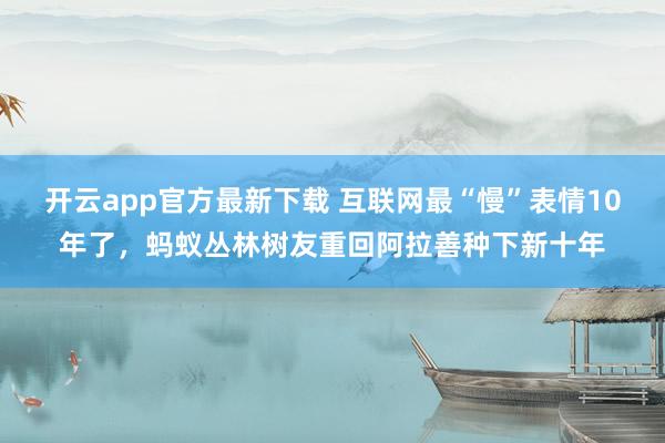 开云app官方最新下载 互联网最“慢”表情10年了，蚂蚁丛林树友重回阿拉善种下新十年