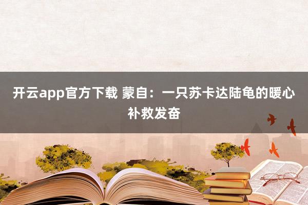 开云app官方下载 蒙自：一只苏卡达陆龟的暖心补救发奋