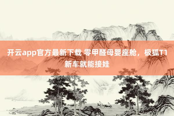 开云app官方最新下载 零甲醛母婴座舱，极狐T1新车就能接娃
