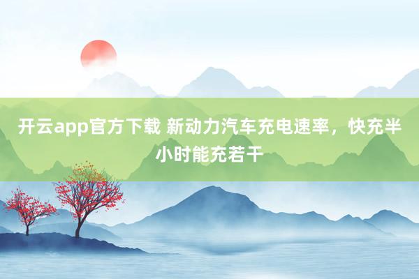 开云app官方下载 新动力汽车充电速率，快充半小时能充若干