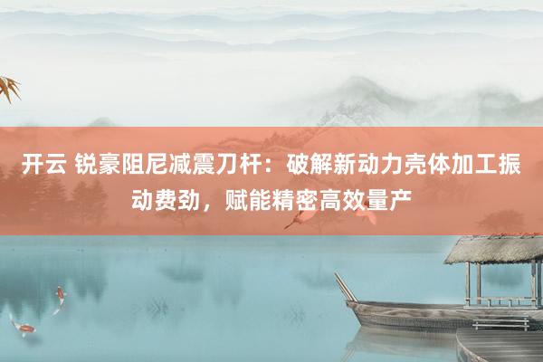 开云 锐豪阻尼减震刀杆：破解新动力壳体加工振动费劲，赋能精密高效量产